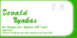 devald nyakas business card